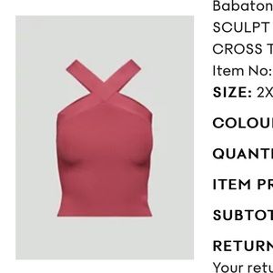 NWT Aritzia Sculpt Knit Criss Cross Cropped Tank in Rhodon Pink
